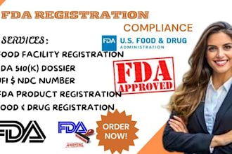 provide legal consultation fda, fda registration, 510k dossier, supplement label