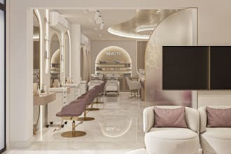 do 3d interior design for spa, hair salon, nail salon, showroom, beauty salon