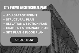 draw architectural city permit site plan, structural floor plan, mep, adu garage