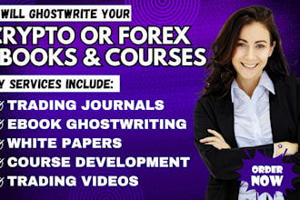 do forex or crypto trading videos,journals,ebooks,youtube script,course content