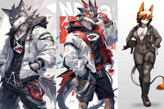 draw custom furry art, fursona, anthro, ref sheet ,vtuber avatar sfw or nsfw