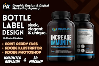 design, redesign or resize your product label design in 24 hours