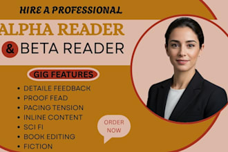 be your professional beta reader fiction and editor for sci fi manuscripts