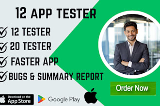 rapidly test 12 to 20 apps and provide bug and summary reports