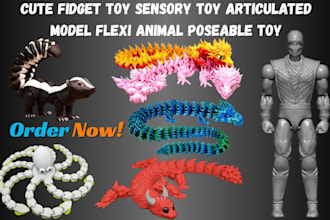 do 3d articulated bjd model cute flexi animal fidget flexible toy for printing