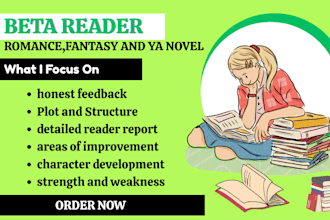 beta read book critique romance, sci fiction, fantasy, historical, horror novel