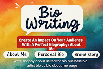 write snappy about us realtor bio business bio artist bio cv bio about me page