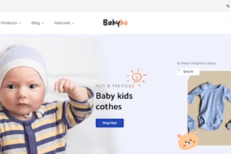 design baby product shopify store pregnancy product store baby shopify website