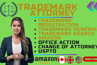 be your us licensed trademark attorney for registration, office action, sou