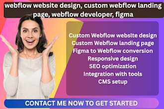 webflow website design, custom webflow landing page, webflow developer, figma