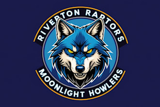 design wolf mascot logo with express deliver