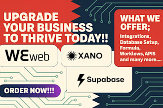 create a full nocode web app with weweb xano supabase adalo 10web