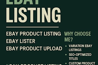 do ebay listing, ebay product listing, ebay lister, ebay product upload