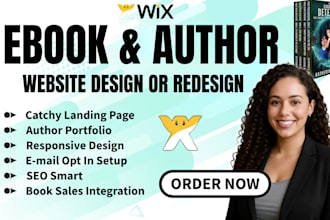 design wix author website ebook website book author landing page