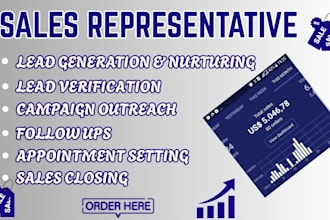be sales representative, sales closer, lead generation or sales navigator