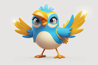 create bird mascot logo for your business only 12 hours