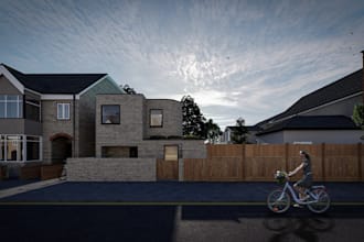 render minimalist architecture visualization,tiny house,mountain building render
