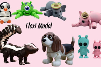 sculpt flexi toy model flexi animals fidget toy design for 3d printing