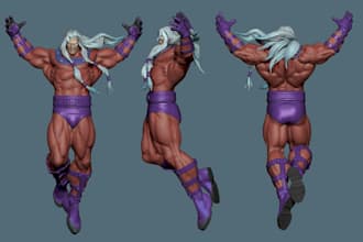 render 3d character for print,figurines and 3d toy design,stl file superhero,obj