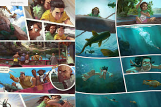 draw comic, cartoon, anime, manga character, webtoon, illustration, doodle art