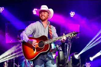 write lyric, record ballad country song, play fiddle, electric, acoustic guitar