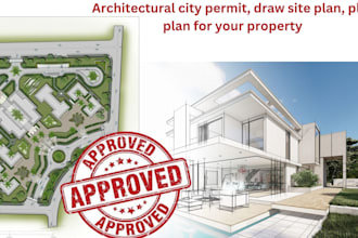 do architectural city permit, draw site plan, plot plan for your property