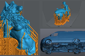 support your 3d stl model figure for resin printing clean and fix your 3d scan