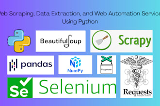 do web scraping, data extraction, and automation using python