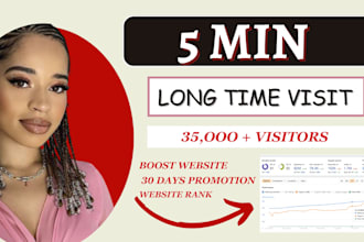 do 5min long time duration organic website promotion traffic