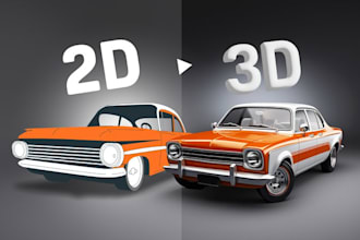 create and convert 2d to 3d logo and 3d spinning animation stl file 3d printing