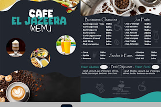 design a digital restaurant menu or cafe menu board
