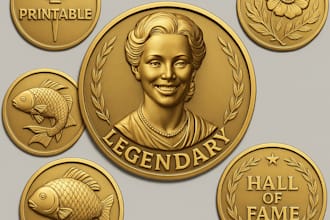 sculpt 3d printable coin, bas relief, cnc medallion, 3d coin model and medal nft