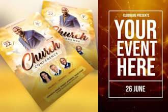 design stunning church flyer, event flyer and coaching flyer that convert