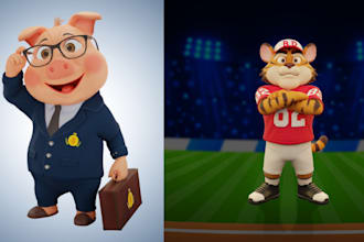 do 3d mascot design 3d character model 3d action figure model for game brand stl