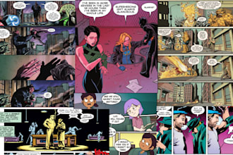 draw comic book graphic, novel manga, webtoon comic strip, cover art story board
