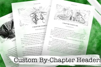 illustrate custom chapter headers and numbers for fiction