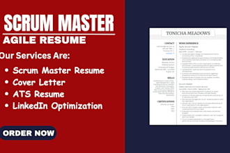 write an ats, agile, and scrum master resume