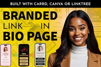 design a branded link in bio page with carrd, canva or linktree