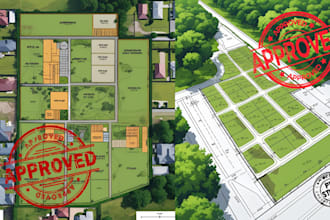plot your land survey, draw subdivision of land, site plan, map, pe stamp