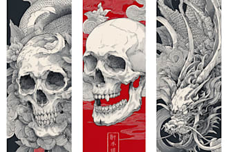 create your japanese custom tattoo design and illustration