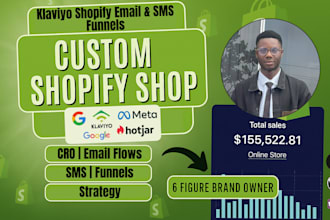 setup klaviyo shopify email SMS automation flows, ecommerce campaigns nd funnels