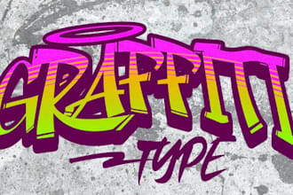 draw awesome type font logo graffiti edgy design