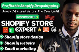 build shopify dropshipping store, shopify landing page, or shopify store design