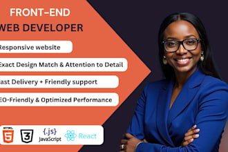 be front end web developer in HTML5 react next js tailwind CSS javascript