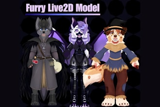 make 2d furry vrchat avatar, custom nsfw vtuber vrm model