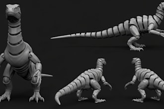 3d articulated poseable flexi  animal toy model mini toy stl for resin fdm print