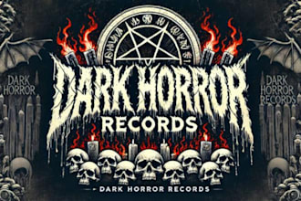 draw custom illustration dark art horror logo in 1 day