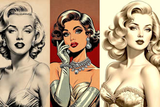 create stunning retro vintage comic style illustrations