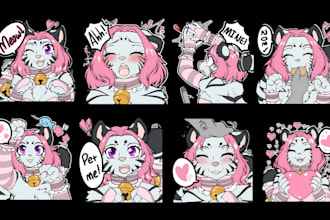 draw furry telegram stickers, discord stickers, furry animated telegram sticker