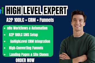 n8n workflow,a2p 10dlc,ghl automation,gohighlevel crm,sales funnel,ai agent